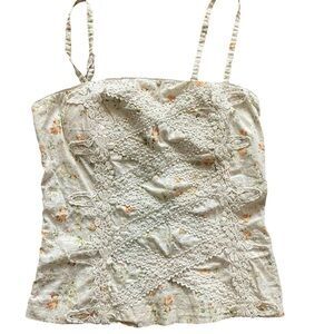 Cream Fairygrunge Floral Top